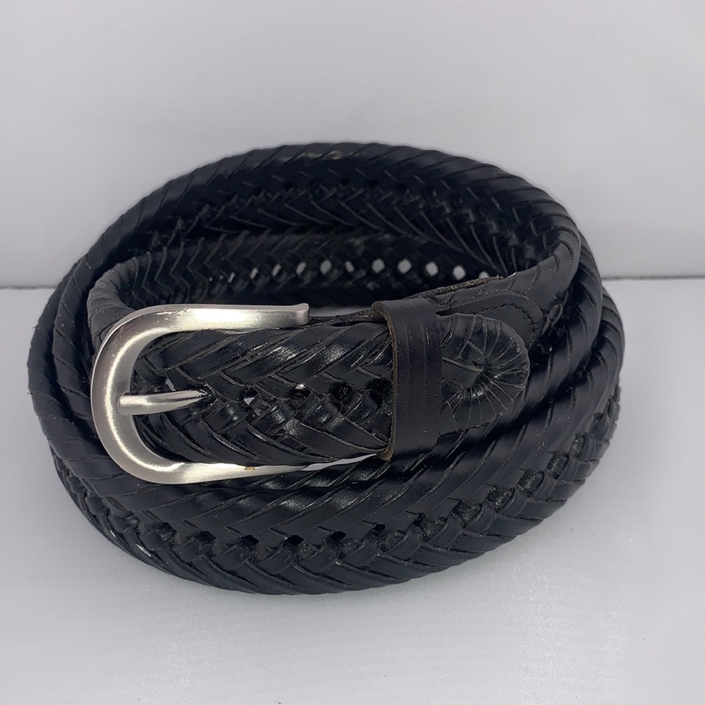 Black Leather Bonded Leather Belt NWOT 48"